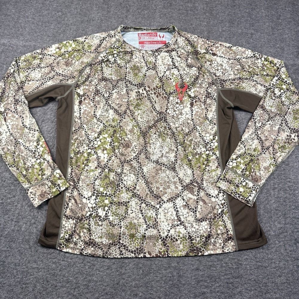 Badlands Shirt Mens 2XL Camo Algus Crew Base Layer Hunting Hunt Long Sleeve
